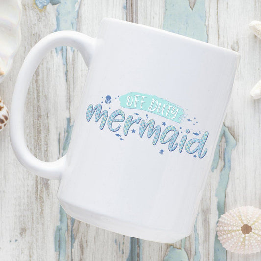 Off Duty Mermaid • Multi-size Coffee Mugs Drinkware teelaunch 15oz Mug 