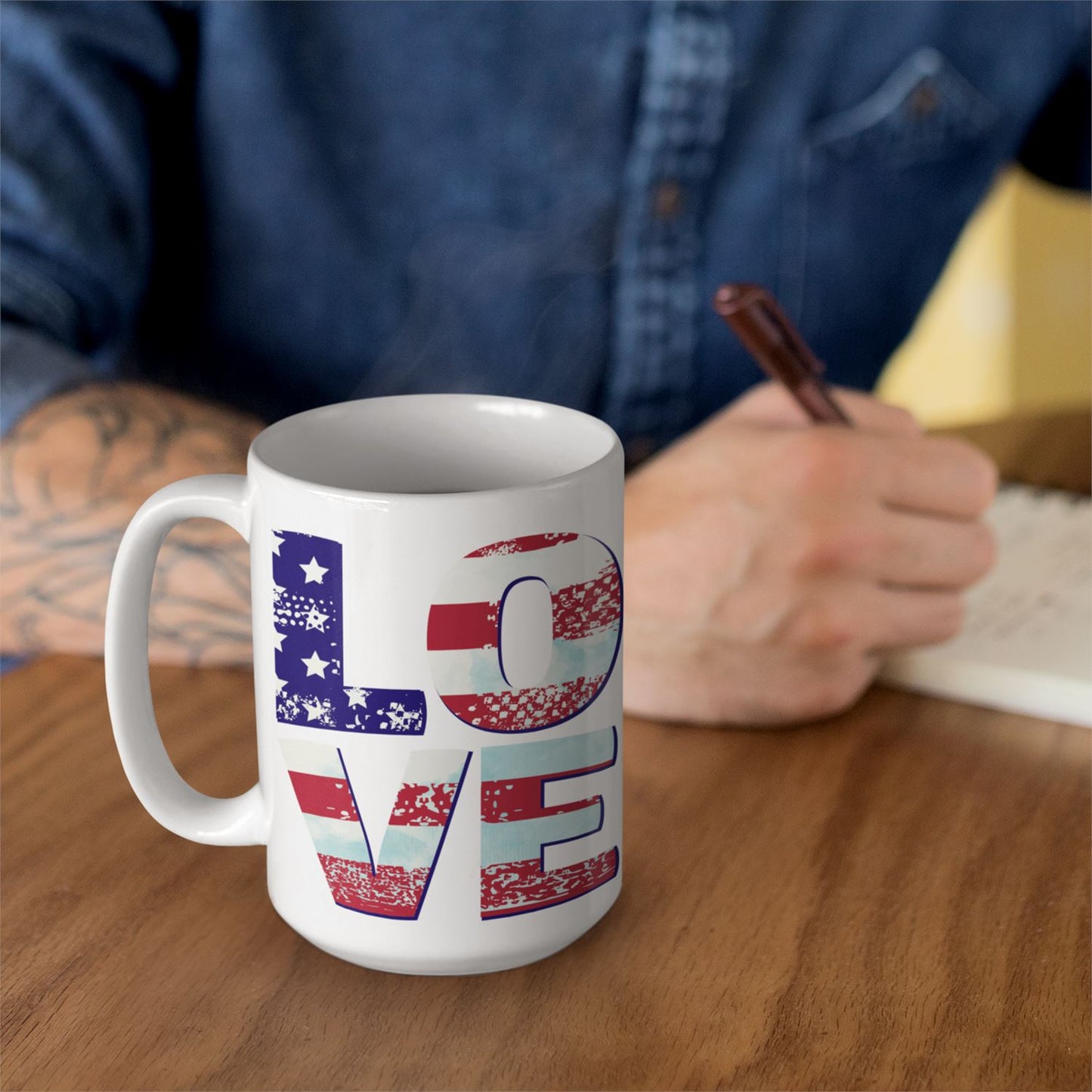 Patriotic Love 15oz. Large Ceramic Mug