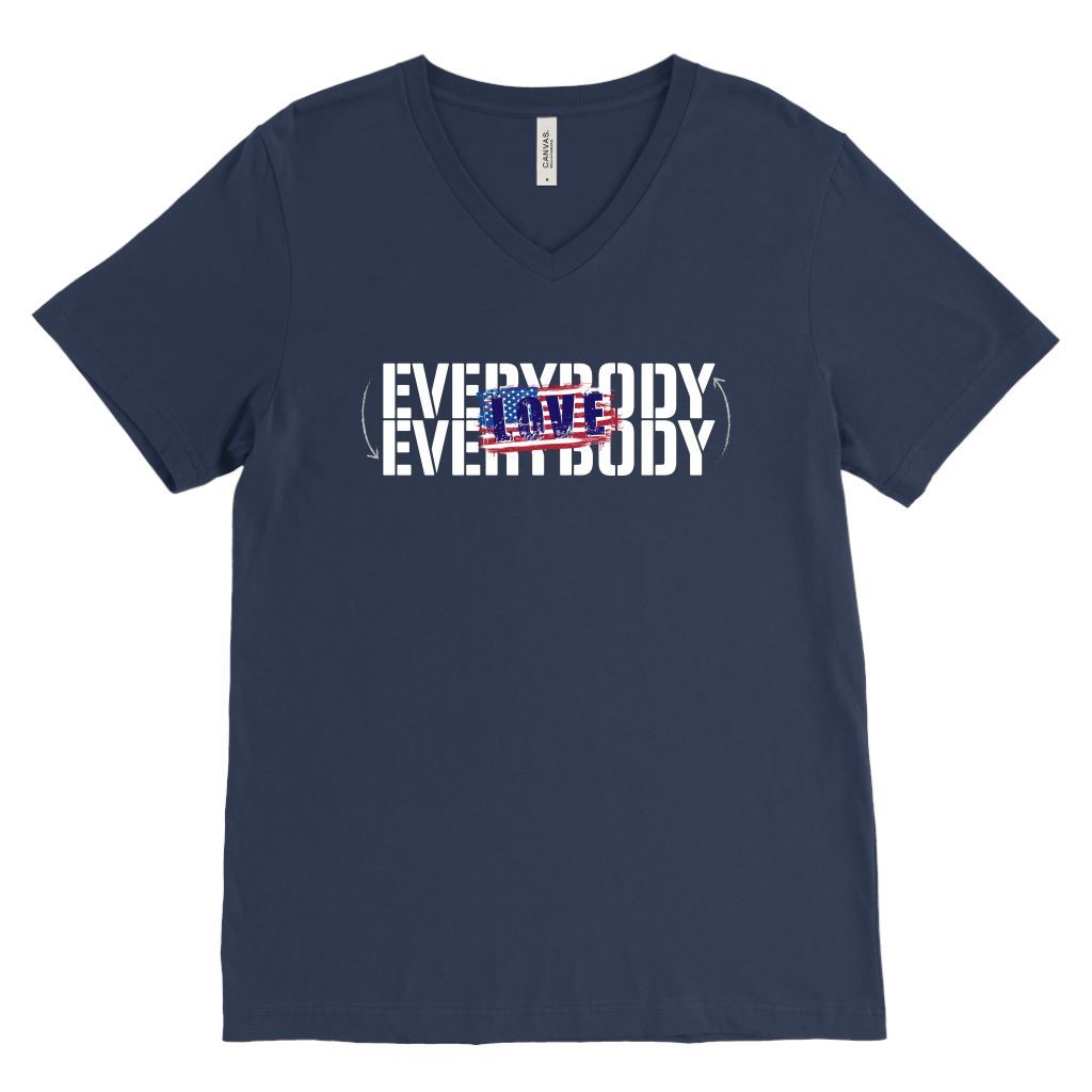Love Everybody Patriotic Unisex Tees & Tanks T-shirt teelaunch V-Neck Navy S