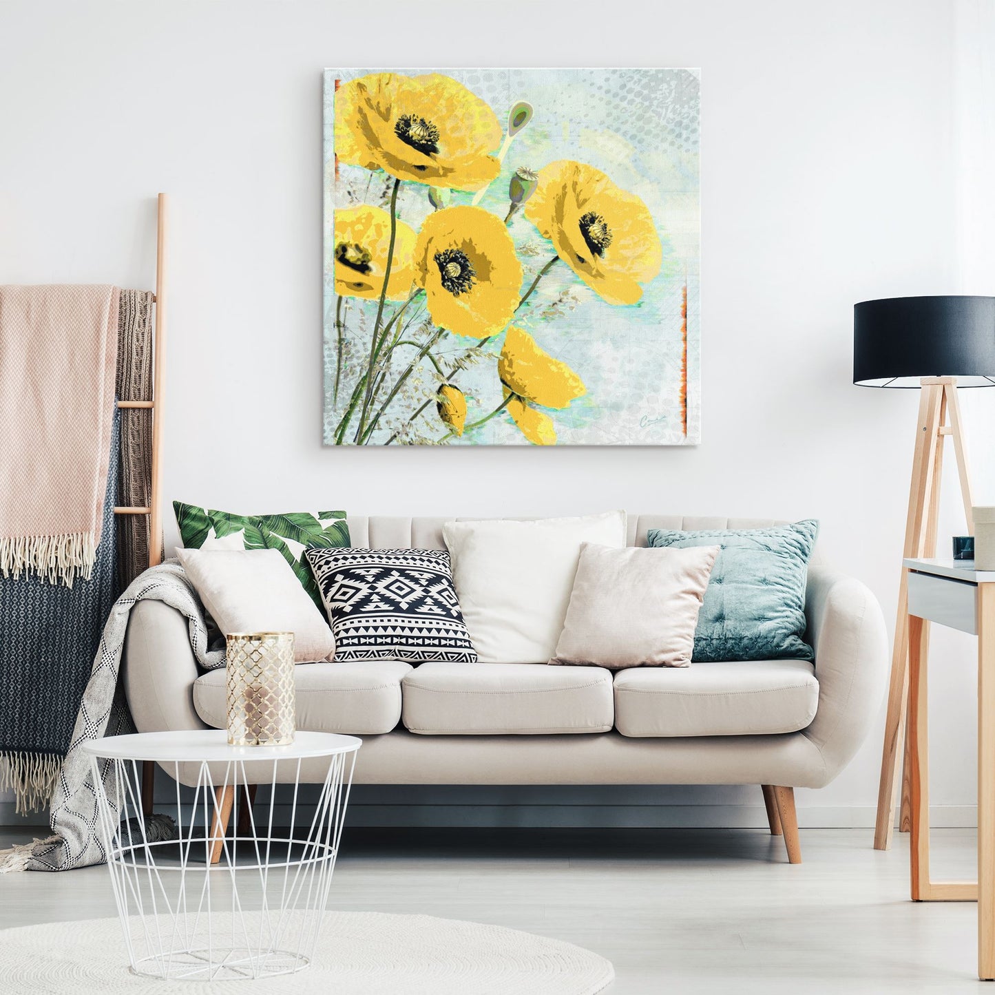 Divine Creation: Yellow Poppies Canvas Wall Art