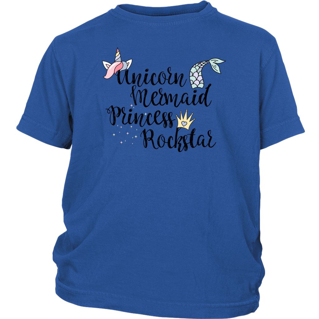 Unicorn, Mermaid, Princess, Rockstar Baby & Kids Tees