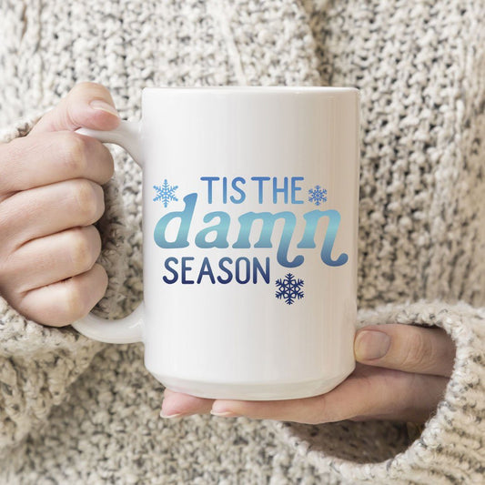 Tis the Damn Season • Ceramic Coffee Mug Drinkware teelaunch 15oz Mug 