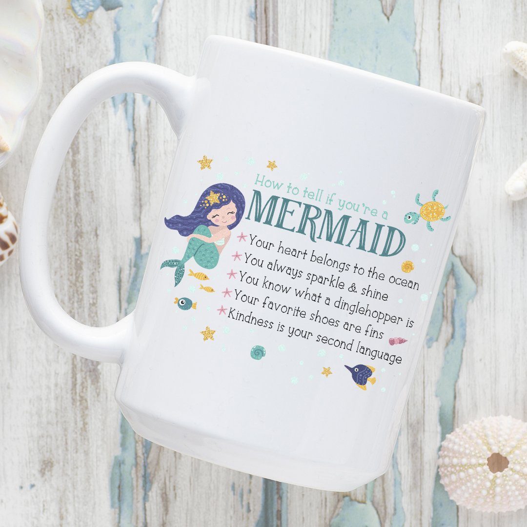 How To Tell If You're A Mermaid • Multi-size Coffee Mugs Drinkware teelaunch 15oz Mug 