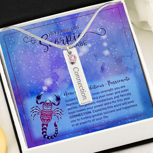 Scorpio Power Word Necklace 2022 • Zodiac Necklace Jewelry ShineOn Fulfillment 